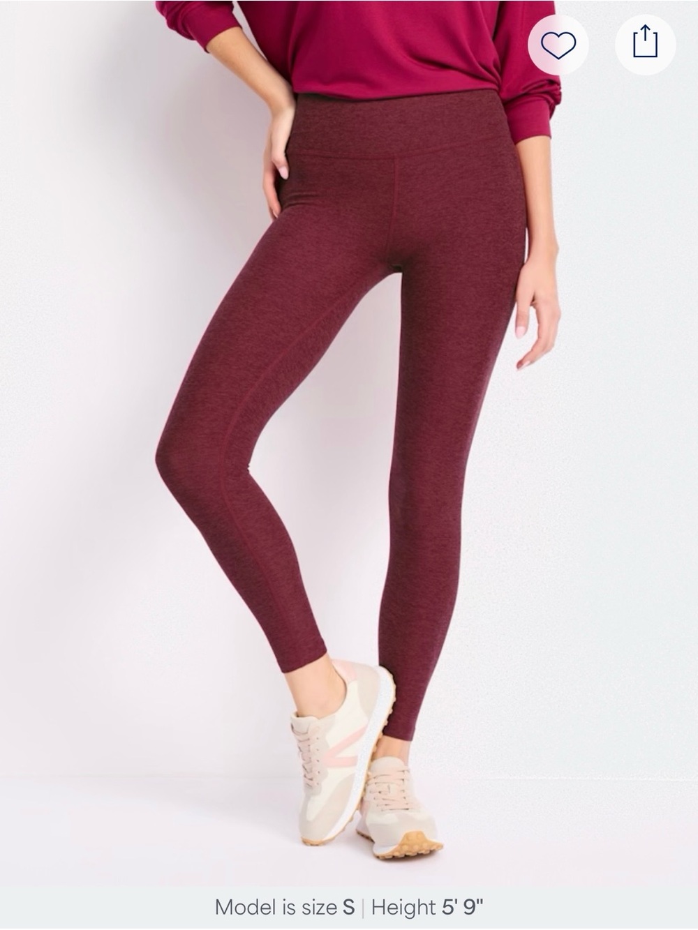 Beyond Yoga Space Dye Caught In The Midi High Waisted Legging -Burgundy - Picture 2 of 10